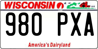 WI license plate 980PXA