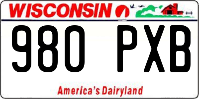 WI license plate 980PXB