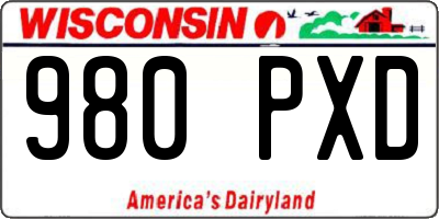 WI license plate 980PXD