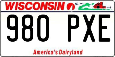 WI license plate 980PXE