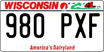 WI license plate 980PXF