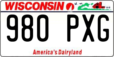 WI license plate 980PXG