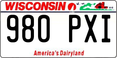 WI license plate 980PXI