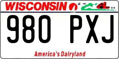 WI license plate 980PXJ
