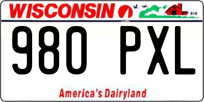 WI license plate 980PXL