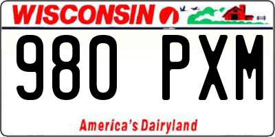 WI license plate 980PXM