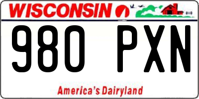 WI license plate 980PXN