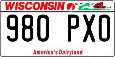 WI license plate 980PXO