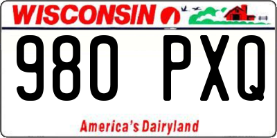 WI license plate 980PXQ
