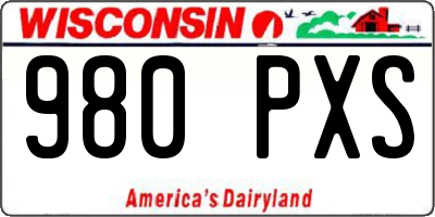 WI license plate 980PXS