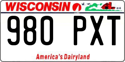 WI license plate 980PXT