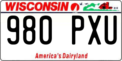 WI license plate 980PXU