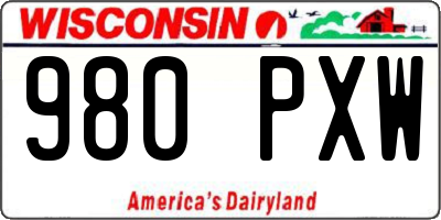 WI license plate 980PXW