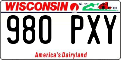 WI license plate 980PXY