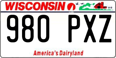 WI license plate 980PXZ