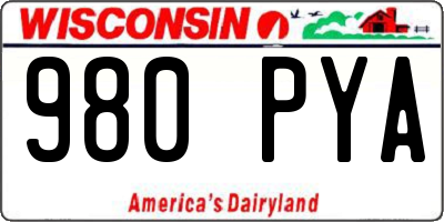 WI license plate 980PYA