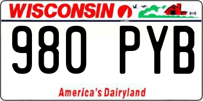 WI license plate 980PYB