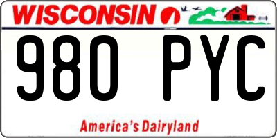 WI license plate 980PYC