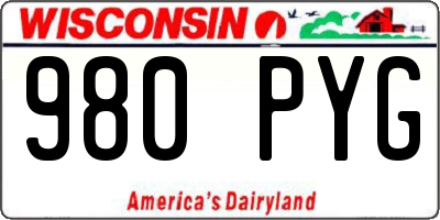 WI license plate 980PYG