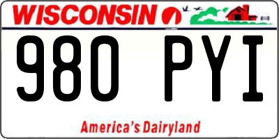 WI license plate 980PYI