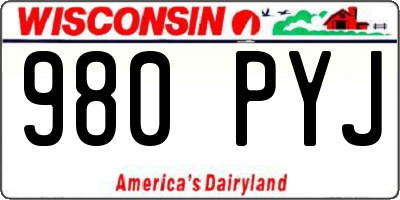 WI license plate 980PYJ