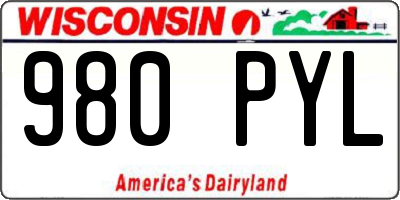 WI license plate 980PYL