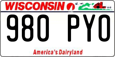 WI license plate 980PYO