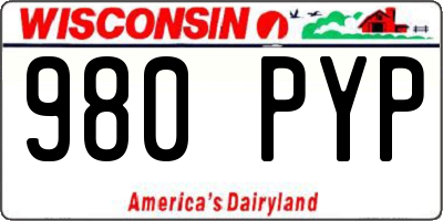WI license plate 980PYP