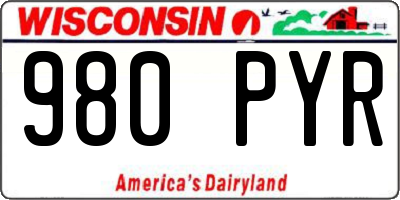 WI license plate 980PYR