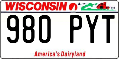 WI license plate 980PYT
