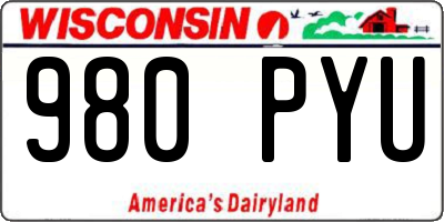 WI license plate 980PYU