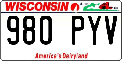 WI license plate 980PYV