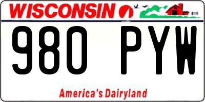 WI license plate 980PYW