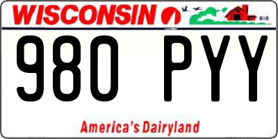 WI license plate 980PYY
