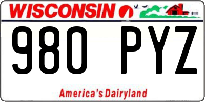 WI license plate 980PYZ