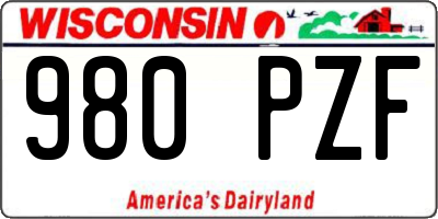 WI license plate 980PZF