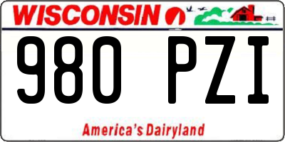 WI license plate 980PZI