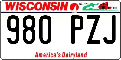 WI license plate 980PZJ