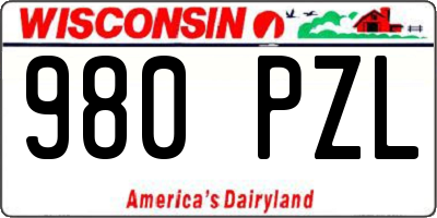 WI license plate 980PZL