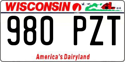 WI license plate 980PZT