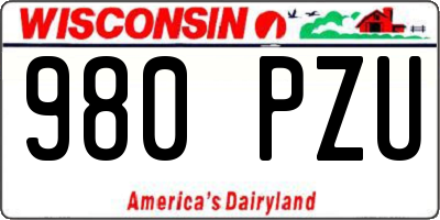 WI license plate 980PZU