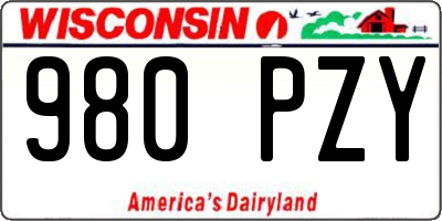 WI license plate 980PZY