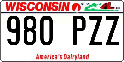 WI license plate 980PZZ