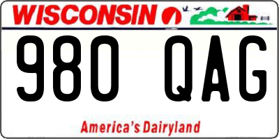 WI license plate 980QAG
