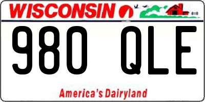 WI license plate 980QLE
