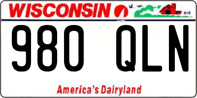 WI license plate 980QLN