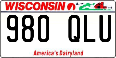 WI license plate 980QLU