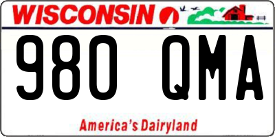 WI license plate 980QMA