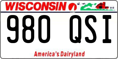 WI license plate 980QSI