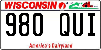 WI license plate 980QUI